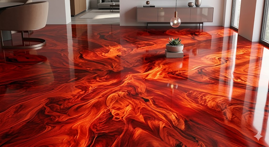 Red Lava Epoxy Floor